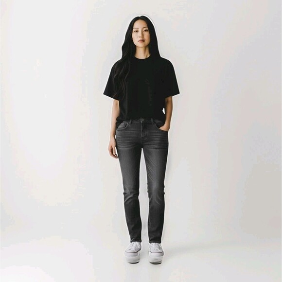 Universal Standard Seine Women Skinny Jeans Size 00 Charcoal Gray Stretch Denim - Picture 1 of 10